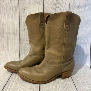 Landis Vintage Roper Boots Tan Leather Western Pull On Round Toe USA Made Sz 13‎